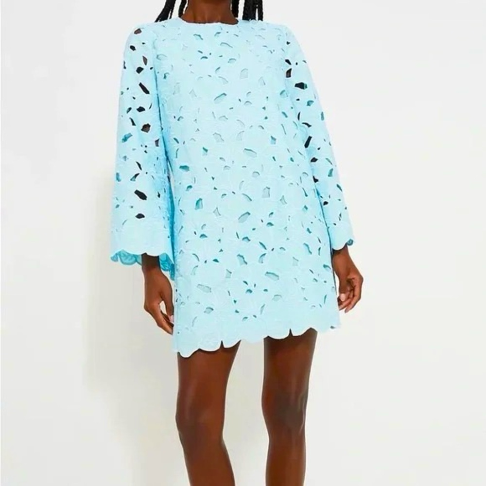 New Tuckernuck Aqua Lace Camilla Floral Dress Women’s Large Cotton Summer